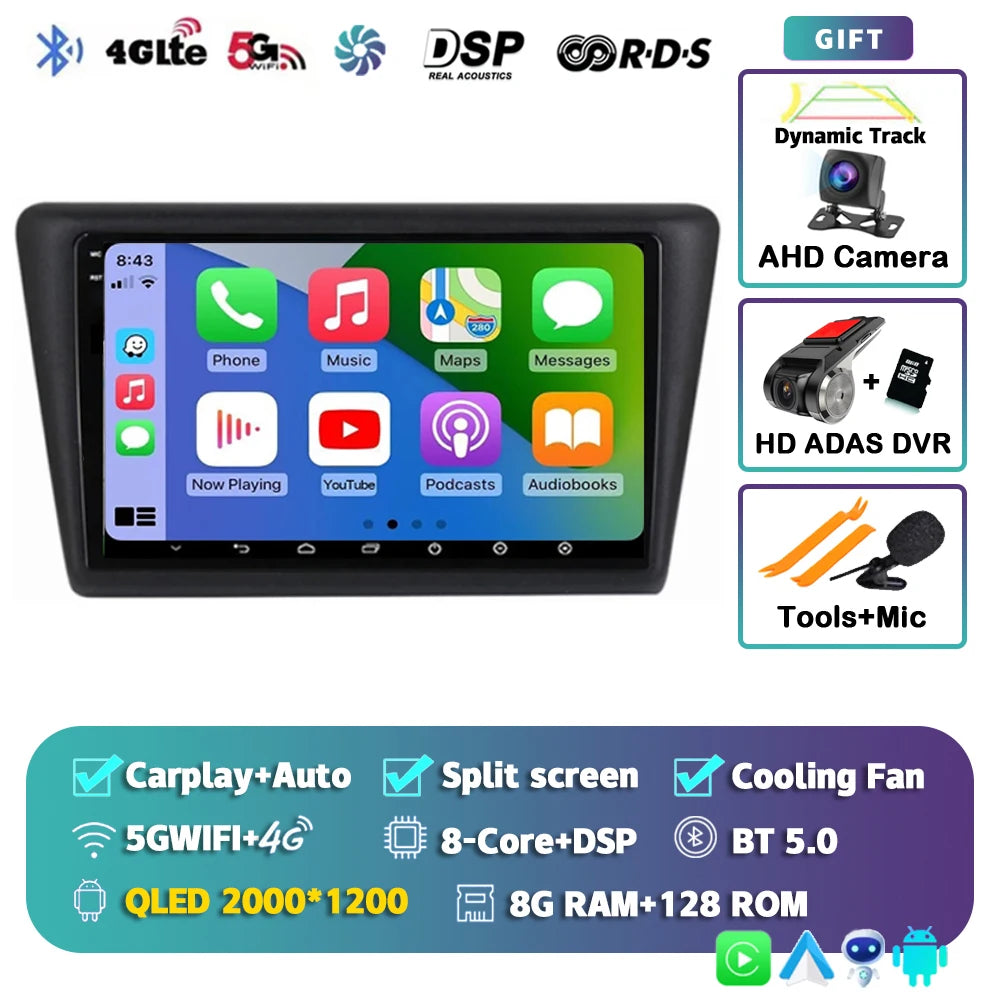 Android 16 Carplay Car Radio For VW Skoda Rapid 2013 2014 2015 2016 2017 2018 2019 Seat Toledo 2015 - 2018 GPS Multimedia Stereo