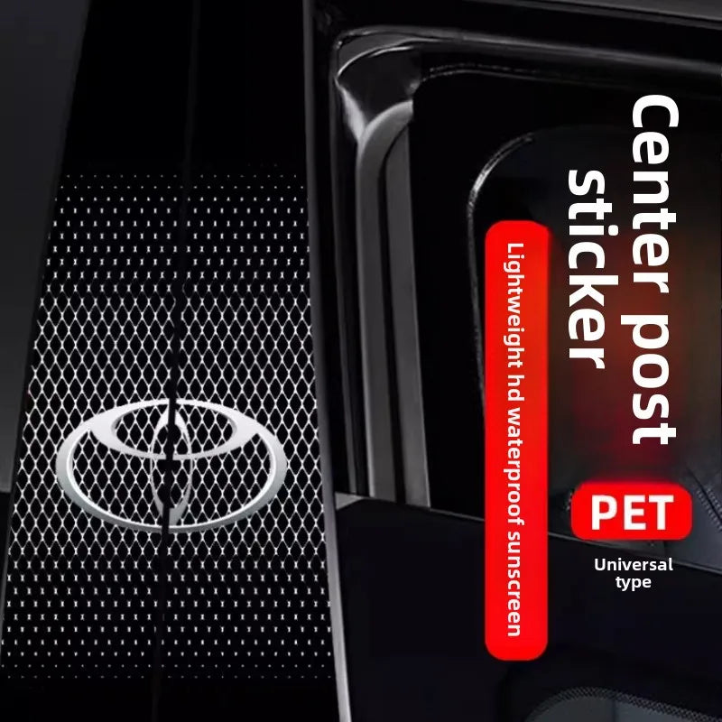Car mid-column cool sticker personalized creative B-pillar protective film Toyota car logo decorative sticker mid-column modific