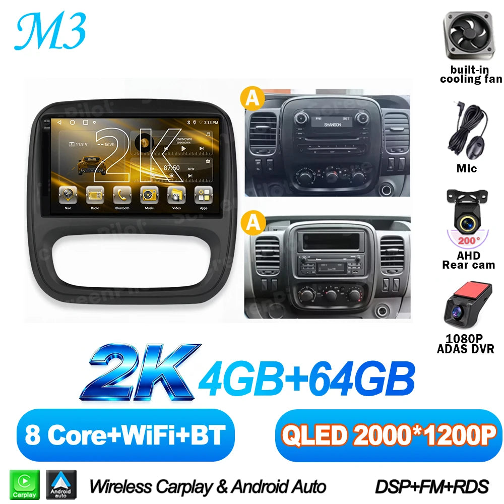 Android Car Radio for Renault Trafic 3 / Opel Vivaro B (2014-2018)
