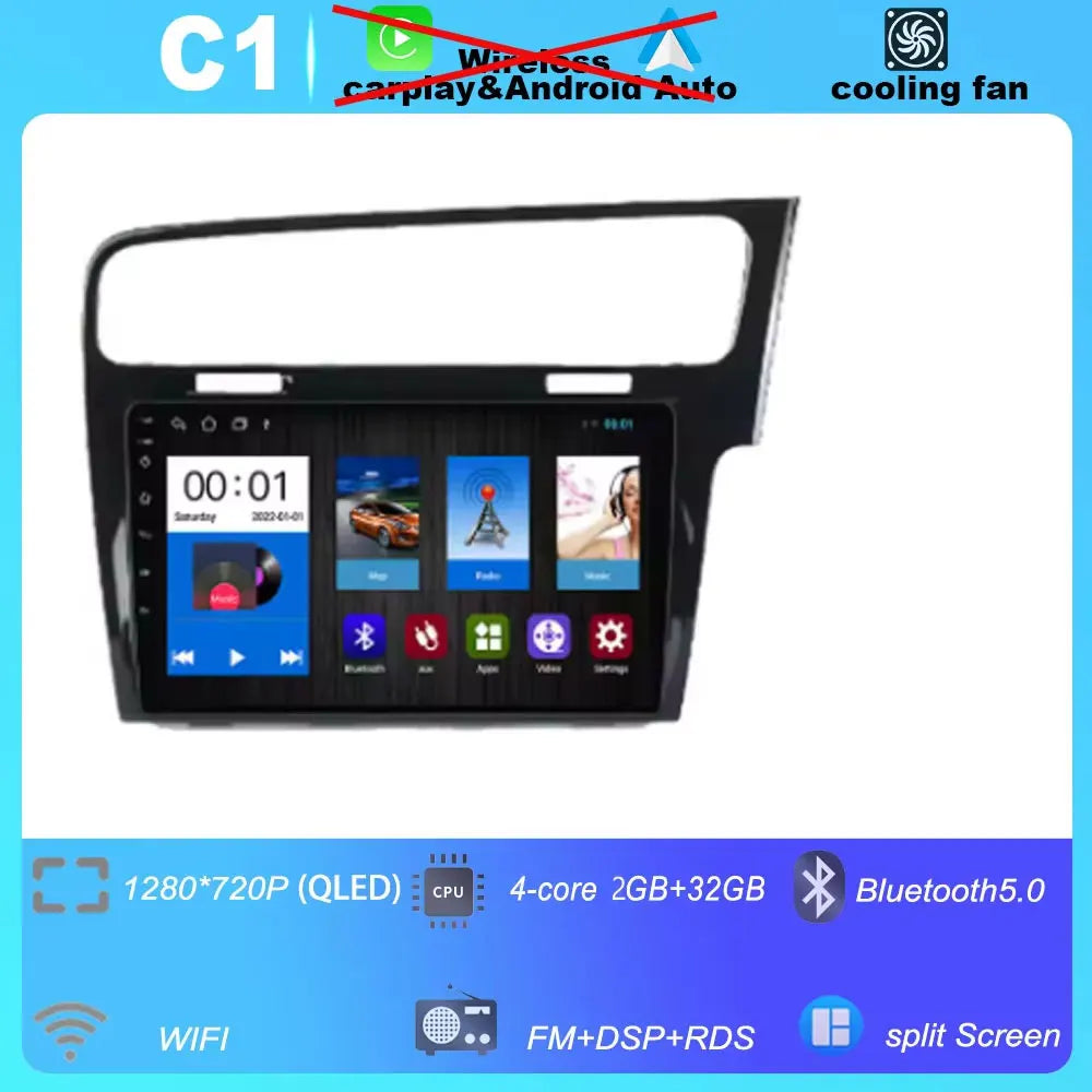 10" For Volkswagen VW Golf 7 MK7 GTI 2013-2017 Android 16 Carplay Car Radio Multimedia 8 CORE IPS QLED Navigation GPS 5G WIFI BT