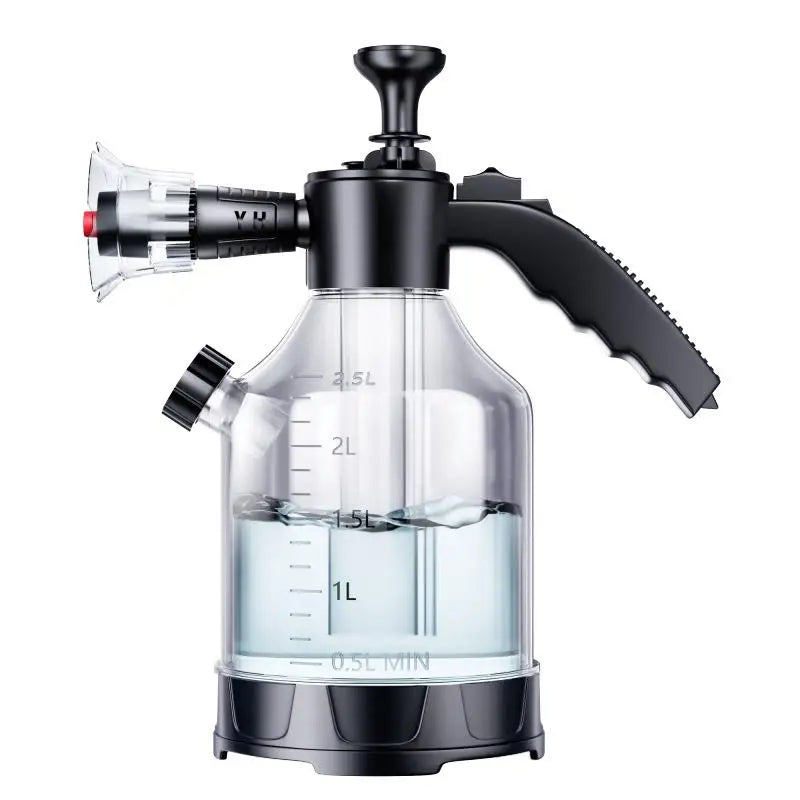 3L Hand Pump Foam Sprayer with 3 Types of Nozzle Hand Pneumatic Foam Cannon Snow Foam High-pressure Car Wash Spray Bottle