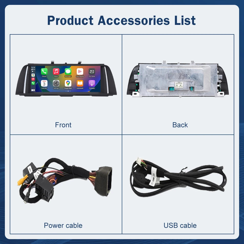 12.3" Wireless CarPlay & Android Auto Display for BMW 5 Series F10/F11 (2012–2016) NBT — 1920×720 Touchscreen