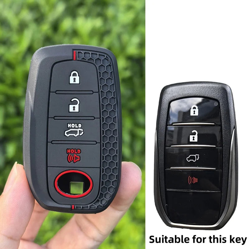 2026 Silicone Auto Remote Car Key Case Cover For Toyota CHR Hilux Fortuner Land Cruiser 200 Camry Corolla Crown RAV4 Highland