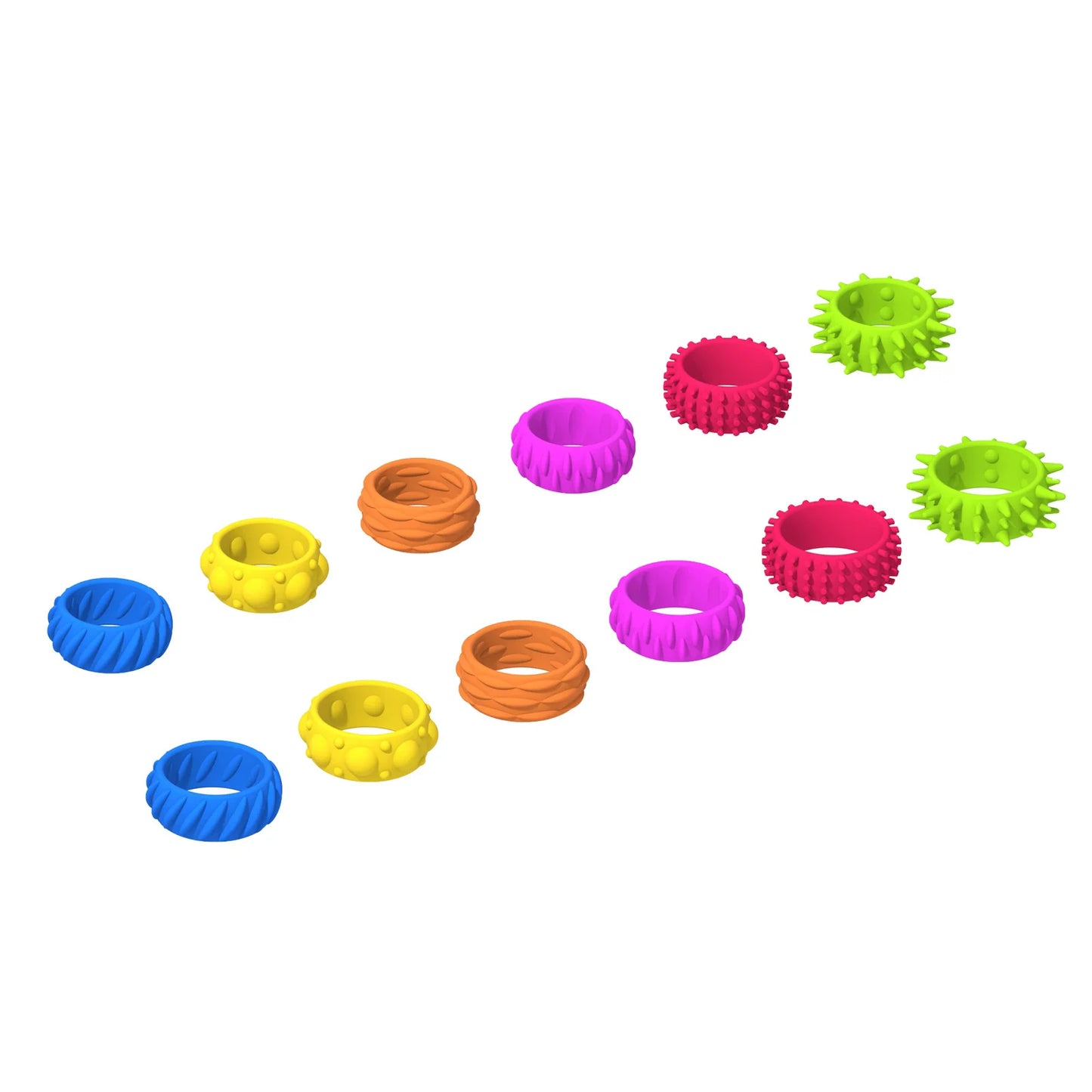 5/6/12Pcs Silicone Bracelet Ring Stone Textured Sensory Fidget Toys For Adults Autism Sensory Toys For Kids Fidget Stress Toys