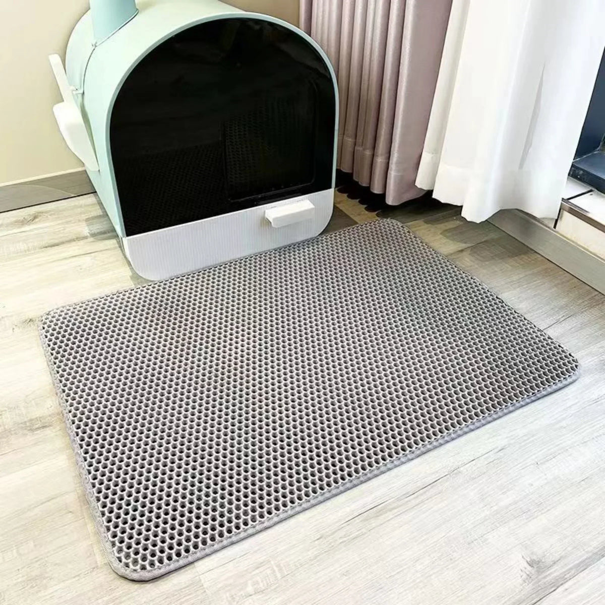 Large Waterproof Cat Litter Mat, 2-Layer Non-Slip