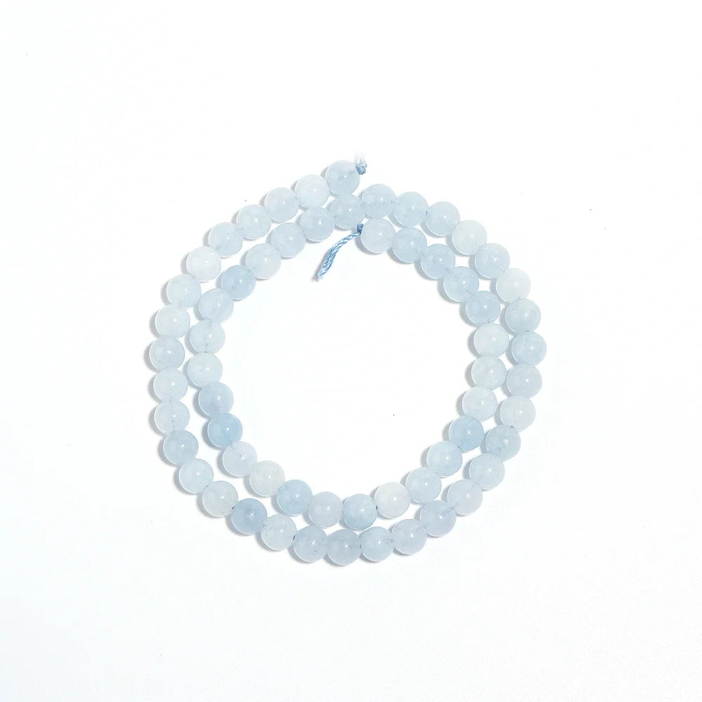 Blue gemstone beads for DIY bracelets, necklaces, pendants, jewelry making, and accessories, natural aquamarine round beads