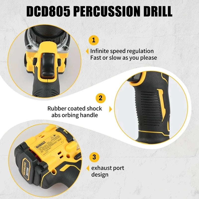 DEWALT DCD805 20V MAX Brushless Cordless Impact Drill Electric Screwdriver Multi-Function Hand Drill Tool .
