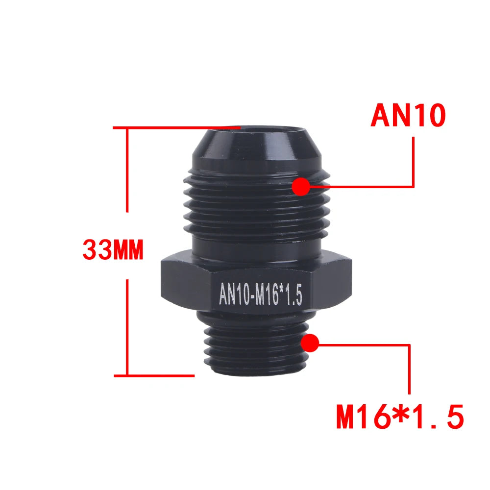 Universal AN6 AN8 AN10 To AN To M14/M16/M18x1.5 Thread Straight Fuel Oil Air Hose Fitting Male Adapter Car Auto Accessories
