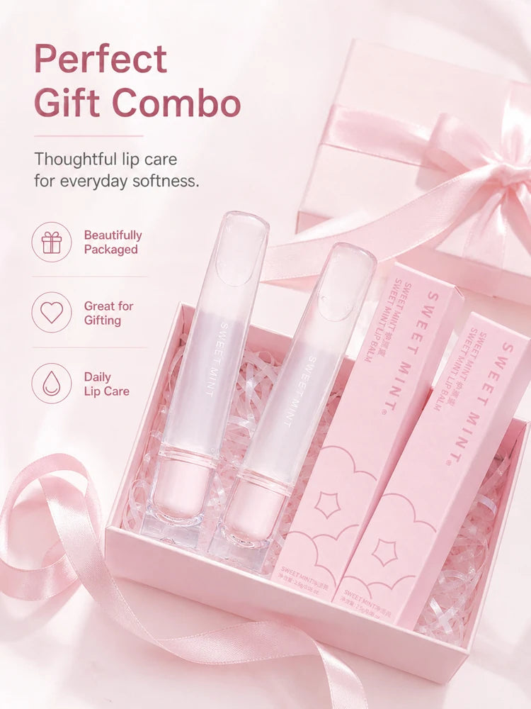 Clear Hydrating Lip Balm Transparent Lip Gloss Non-Sticky Moisturizing Lip Care for Dry Chapped Lips Women Daily Use