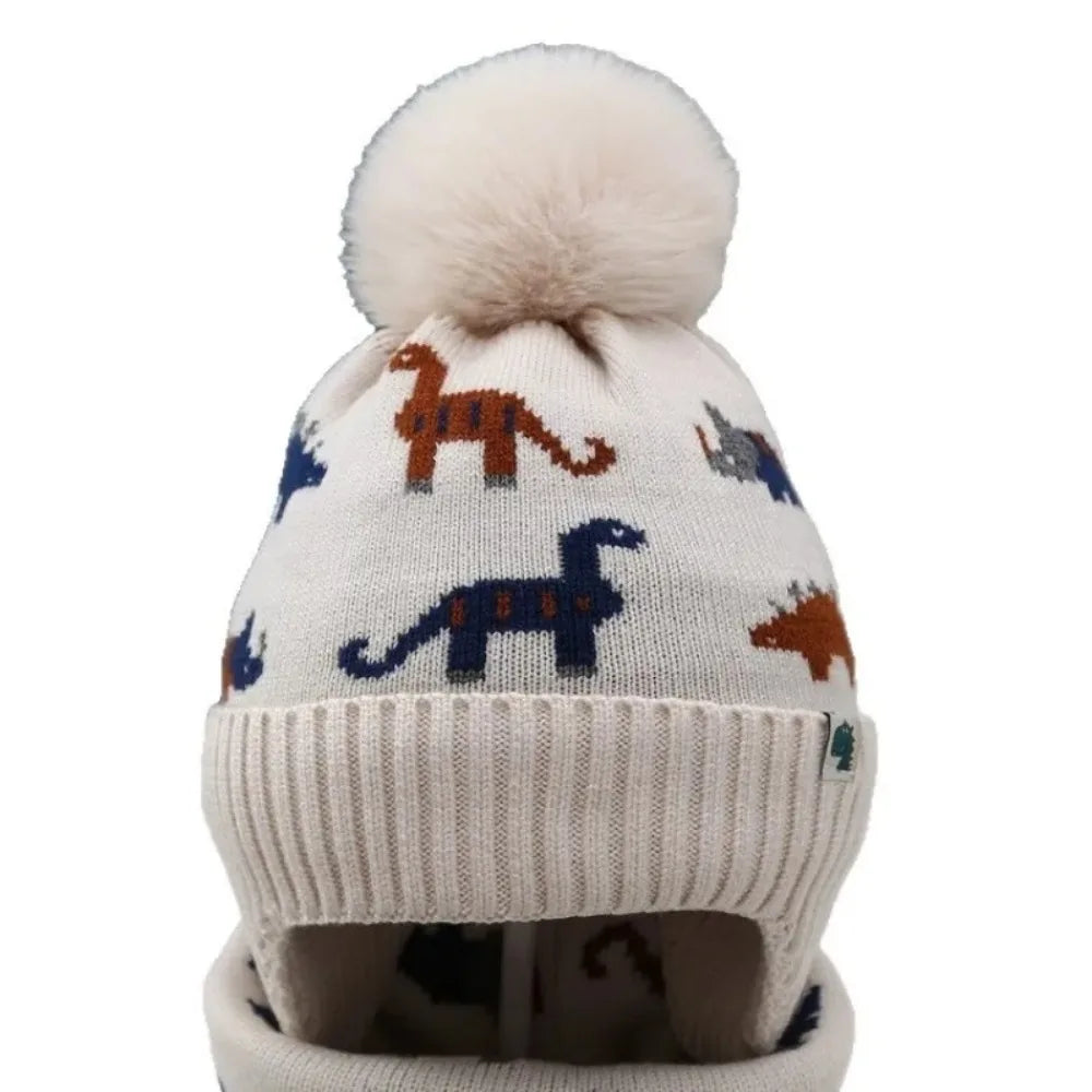 Kids Ear Flap Beanie & Scarf Set - Soft Knit Winter Hat 2 Piece - photo 5