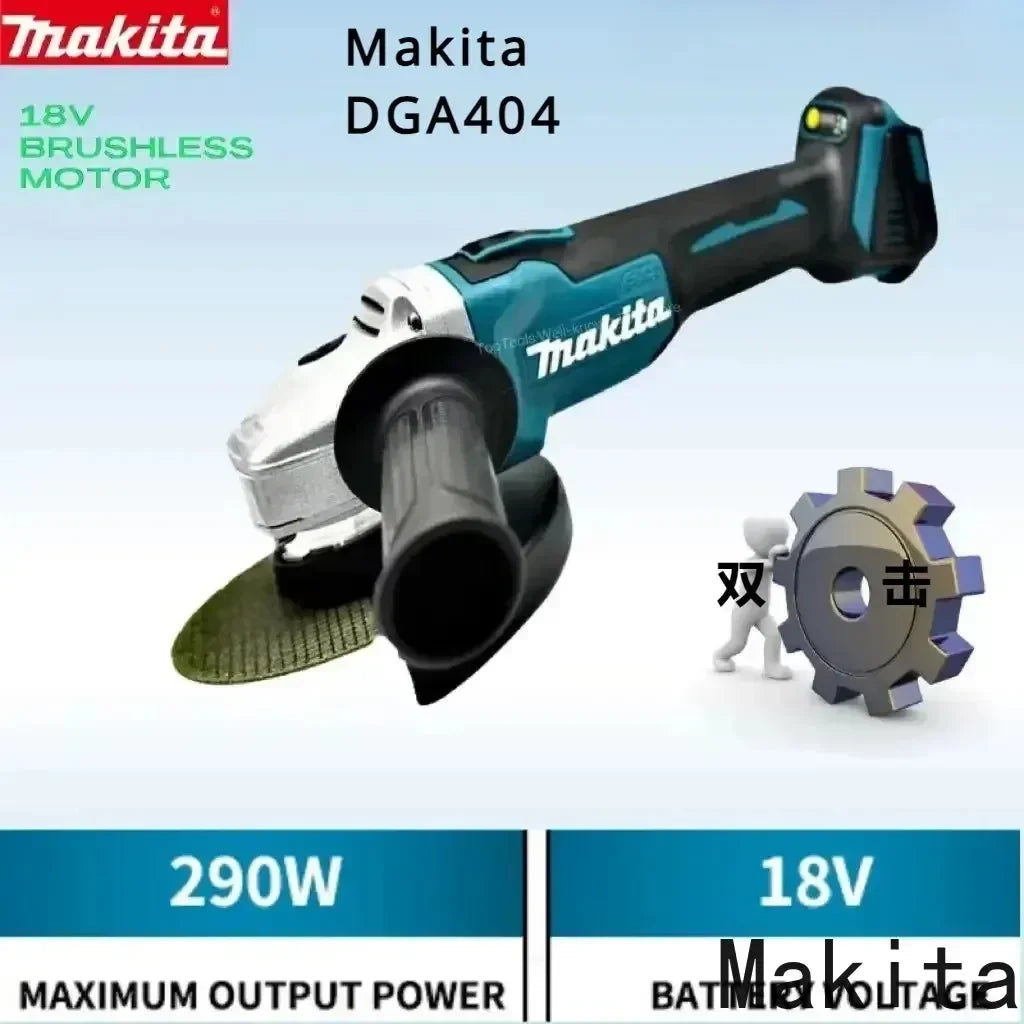 Original Makita DGA404 18V Brushless Electric Angle Grinder Cordless Grinder Metal Wood Grinding Polishing Cutting Power Tool