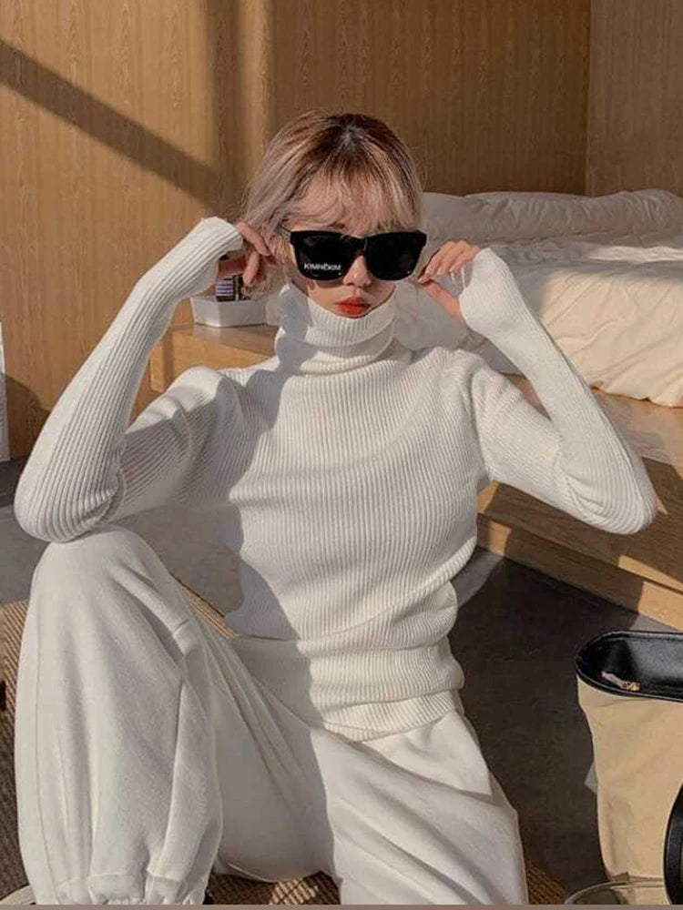 Women's turtleneck knit sweater, warm basic — view 17 of 20