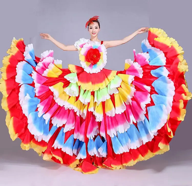 Women's ruffle flamenco dress