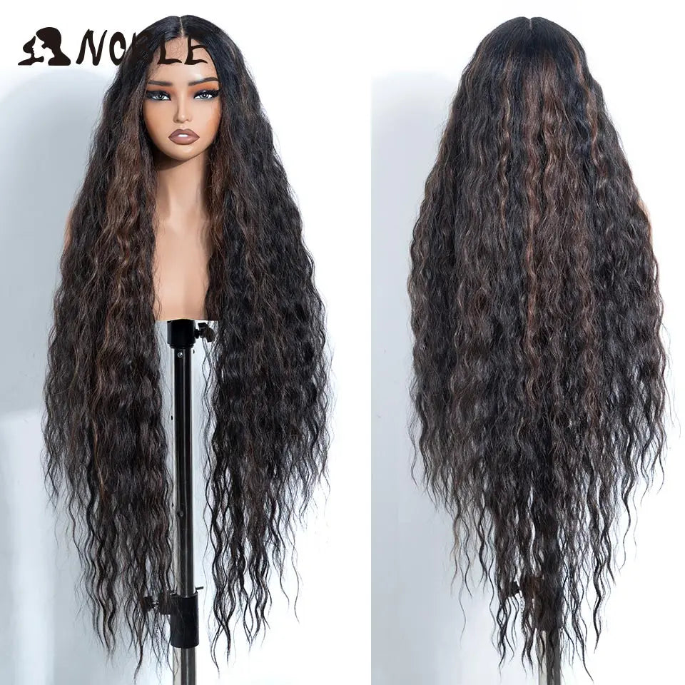 Noble Cosplay Synthetic Lace Wigs For Black Women Long Curly Hair 42 Inch Cosplay Blonde Ombre Lace Front Wig Synthetic Lace Wig
