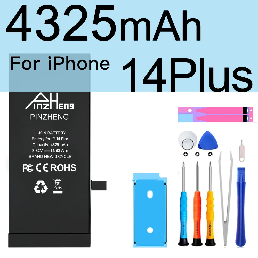 PINZHENG Real High Capacity Battery For iPhone 14 15 14 Pro 15 Pro 14 Pro Max 15 Pro Max 14 Plus 15 Plus Replacement Batteries