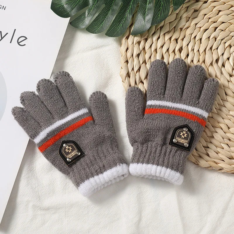 Kids Knit Winter Gloves - Double Layer Gloves for Boys and Girls - photo 3
