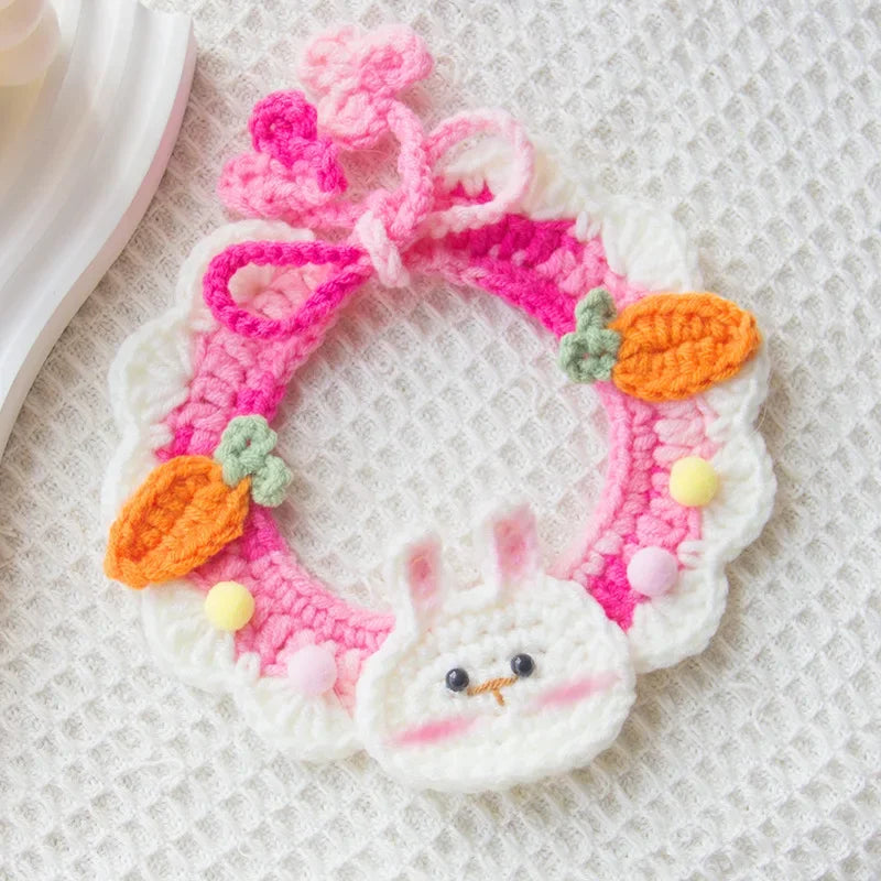 Hand-Knitted Pet Scarf Collar - Cute Knit Bib for Cats and Small Dogs - photo 6