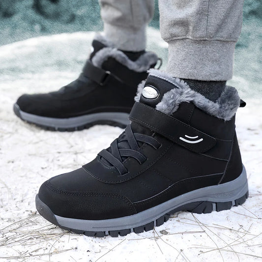 Men's warm platform ankle boots