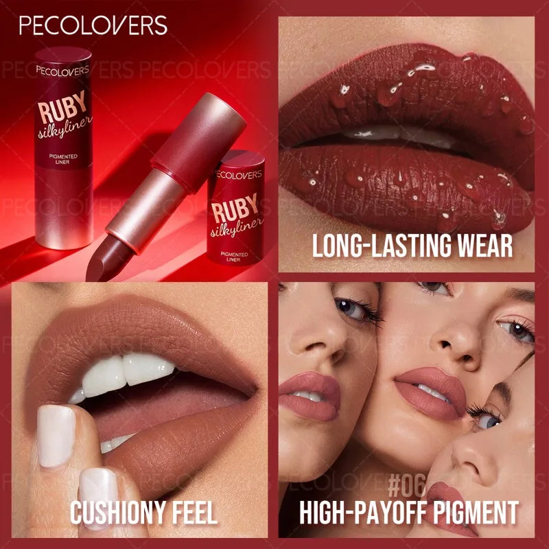 1PC Red Tube Lipstick, High Color Rendering, Red Series Lipstick, Waterproof, Non-drying, Suitable for Various Makeup Looks