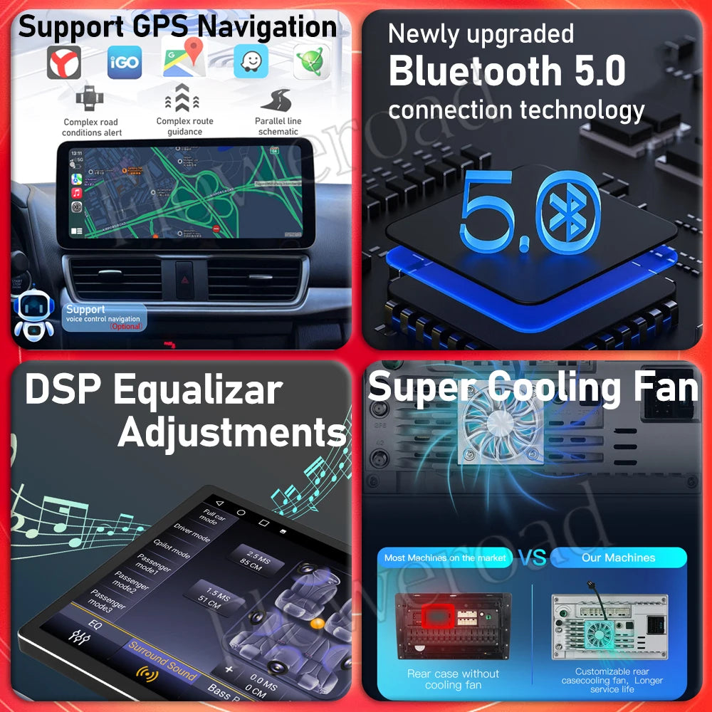 12.3 Inch Android 15 For GMC Yukon Chevrolet Tahoe Silverado 2007 - 2013 Car Radio Multimedia Player GPS Head Unit Auto StereoBT