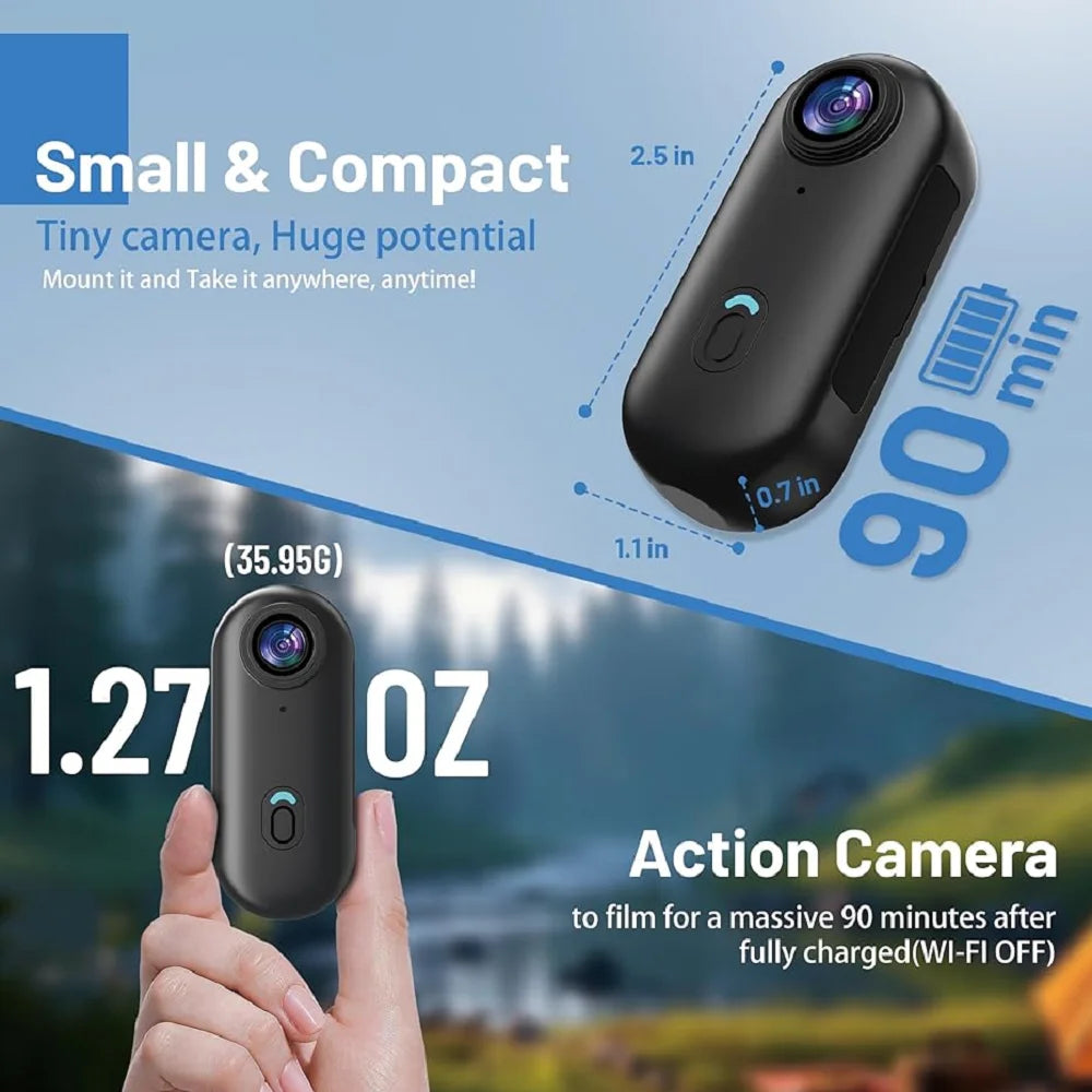 POV 4K Magnetic Body Cam — Wireless Vlogging Action Camera