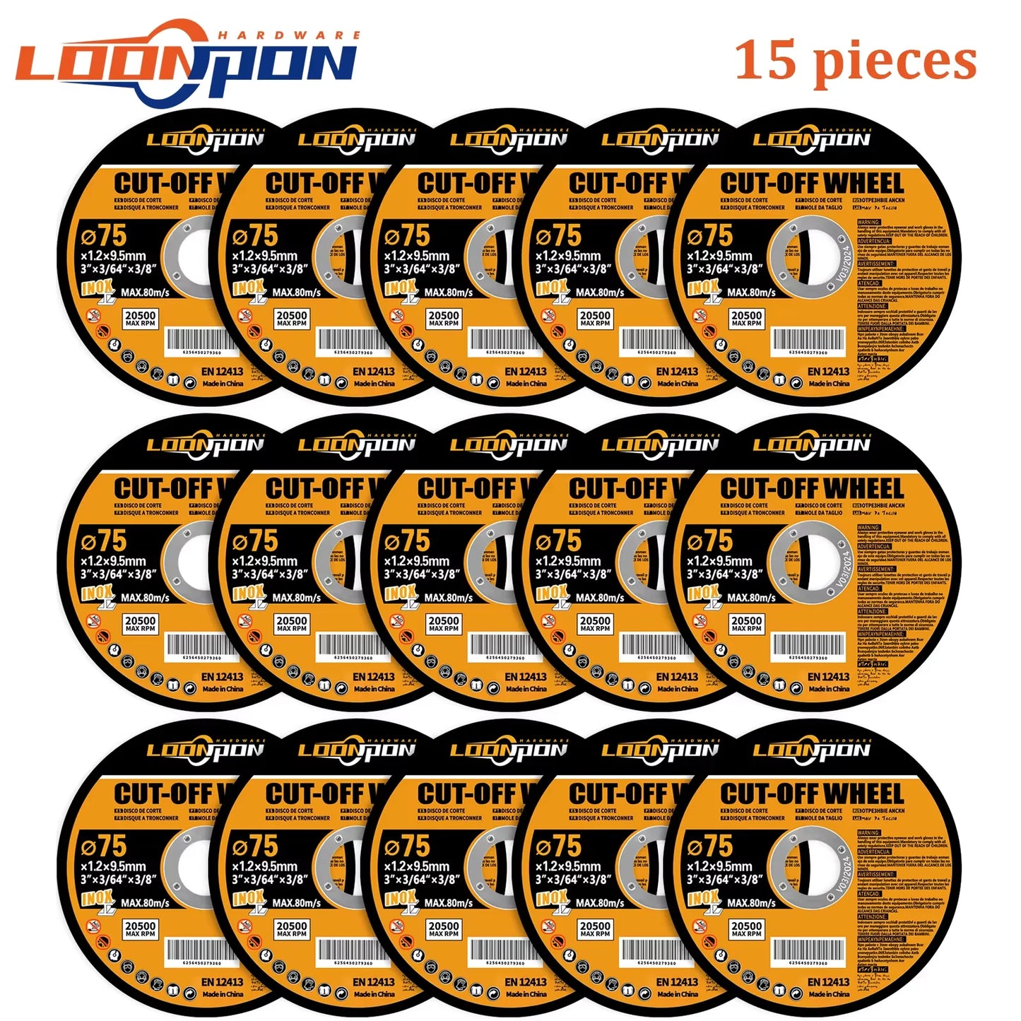 Loonpon 75mm Resin Cutting Discs — Angle Grinder Metal Cut-Off Wheels