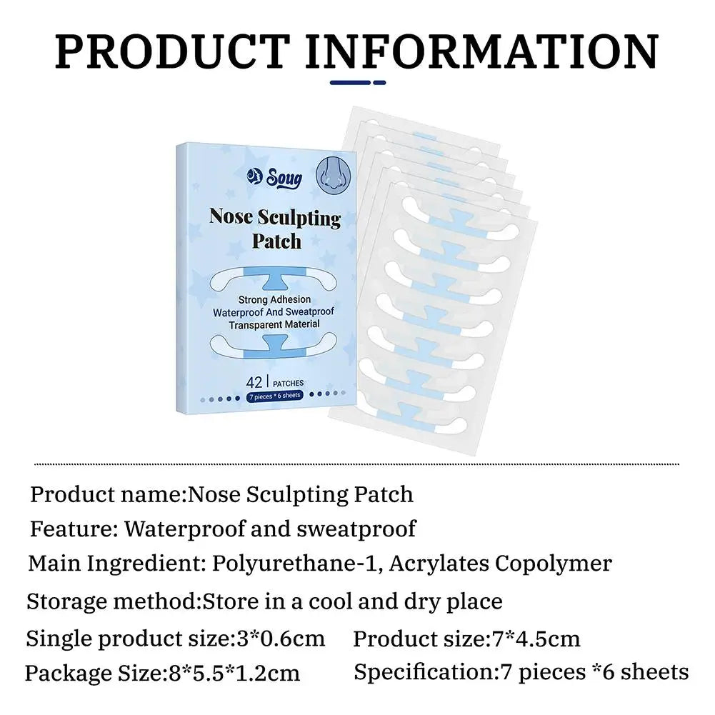 42PCs Invisible Shrink Nose Patch For Cosplay Lifting Nose Shrink Beauty Strips Slimming Nose Wing Stickers Nose Shaper Makeup
