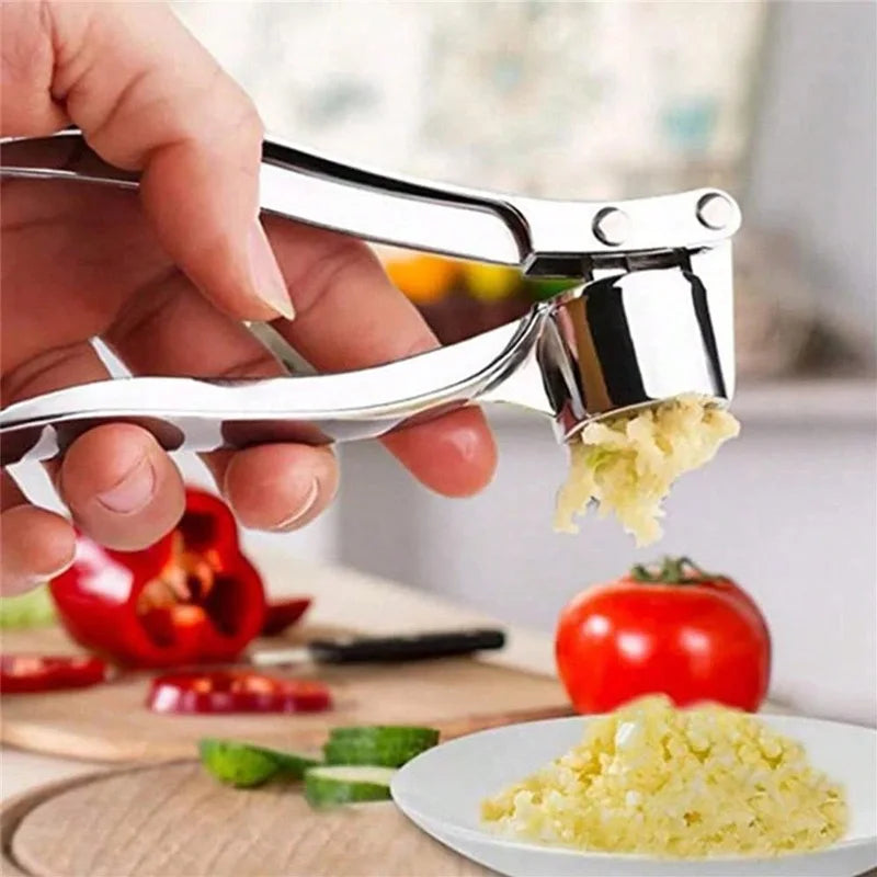 Professional Garlic Press and Mincer - Premium Stainless Steel with Non-Slip Handle, Rust-Free Multi-Purpose Kitchen Gadget