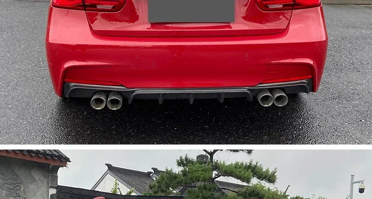 Carbon Fiber Rear Bumper Lip Trunk Wing MP M4 PSM Style Roof Spoiler Kit For BMW 3 Series F30 F31 F35 2026-2026 Gloss Black