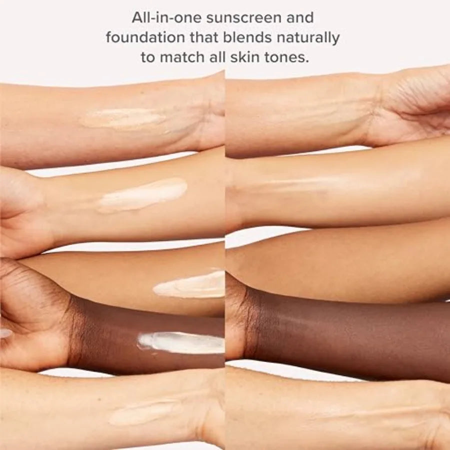 Facial sunscreen for daily use, mineral-based, light beige tint, broad-spectrum UVA/UVB protection SPF 46 with anti-aging moist