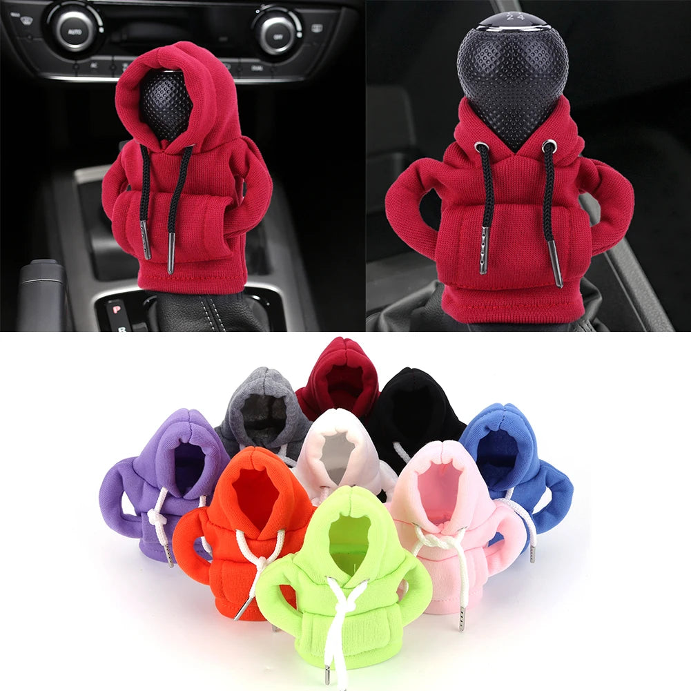 Hoodie Car Gear Shift Knob Cover Fashion Gearshift Handle Gear Lever Decorative Hoodie Sweatshirt Cover Auto Interior Accessorie