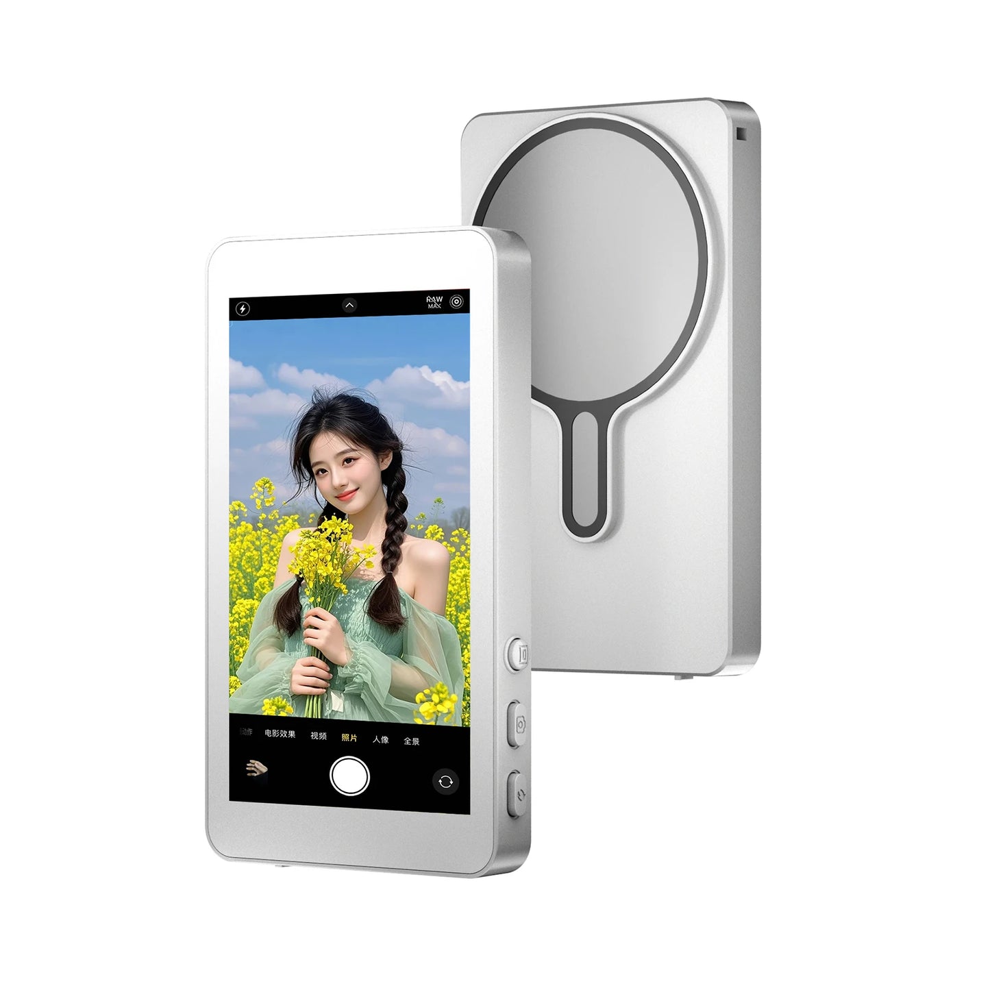 Upgrade Magnetic Wireless Selfie Monitor Screen 4inch For Android Phone Rear Camera Live Streaming Video Recording W/ Zoom Focus