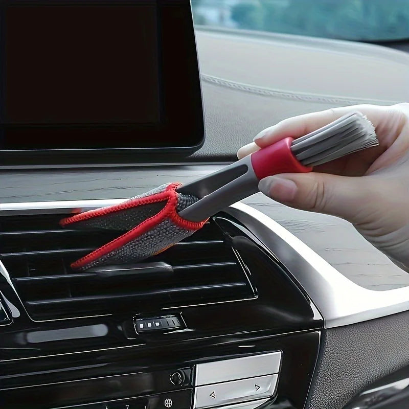 Car Air Conditioner & Dashboard Brush Soft Bristle Double Head Cleaning Supplies for Car Vents & Gaps