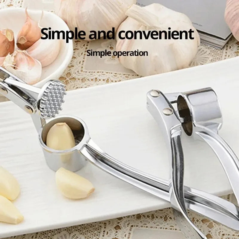 Stainless Steel Garlic Masher & Ginger Grinder – Manual Kitchen Extruder Tool | Vegetable Press