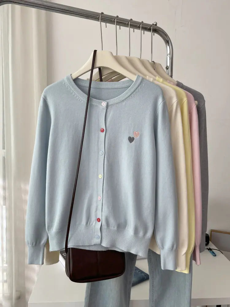 Women's Embroidered Knit Cardigan - Colorful Button Long Sleeve Sweater - photo 8