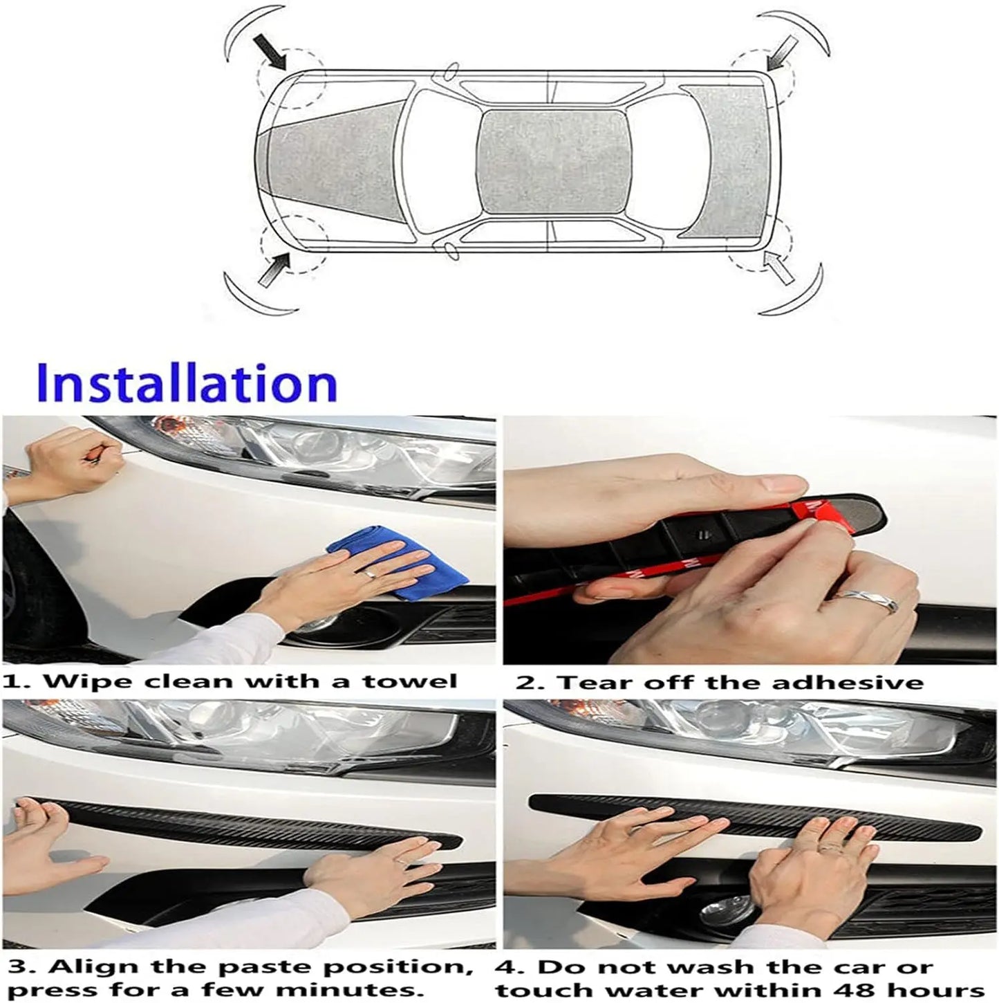 Car Bumper Protector Strip Guard Corner Protection Strip Anti-collision Anti-scratch Blade Protective Sticker Car Exterior Decor