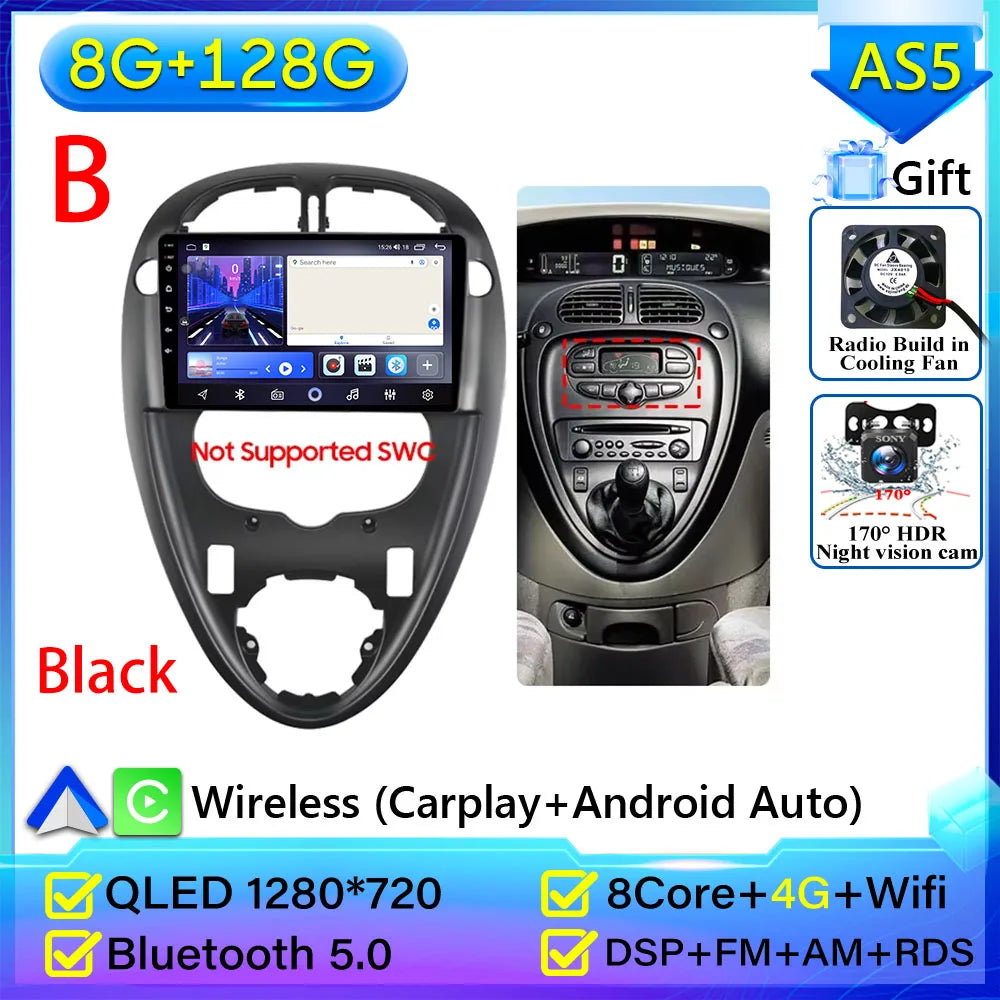 For Citroen Xsara Picasso 1999-2010 Car Radio Carplay Multimedia Player Screen GPS Navigation Android Auto Video Wifi No 2din 2K