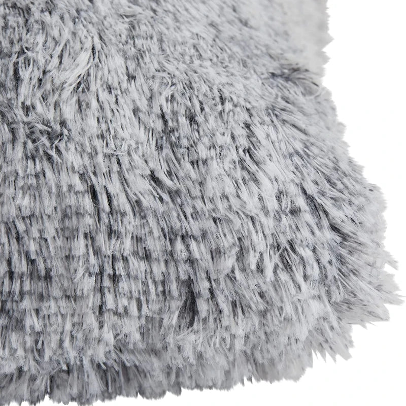 Soft Fur Cushion Cover 43x43cm - Plush White Decorative Pillow Case - photo 3