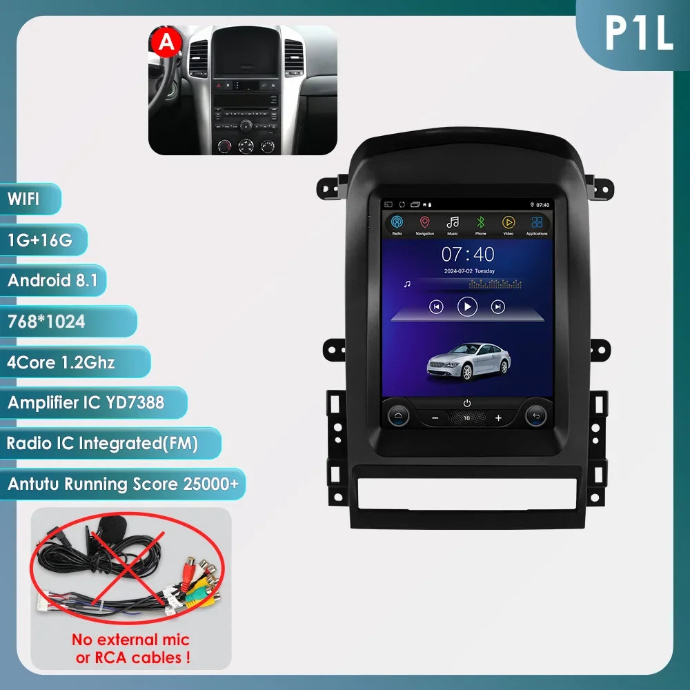 9.7"Android 14 Autoradio for Chevrolet Captiva 2006-2012 multimedia Video player GPS navi Stereo Audio 2din Carplay Touch Screen