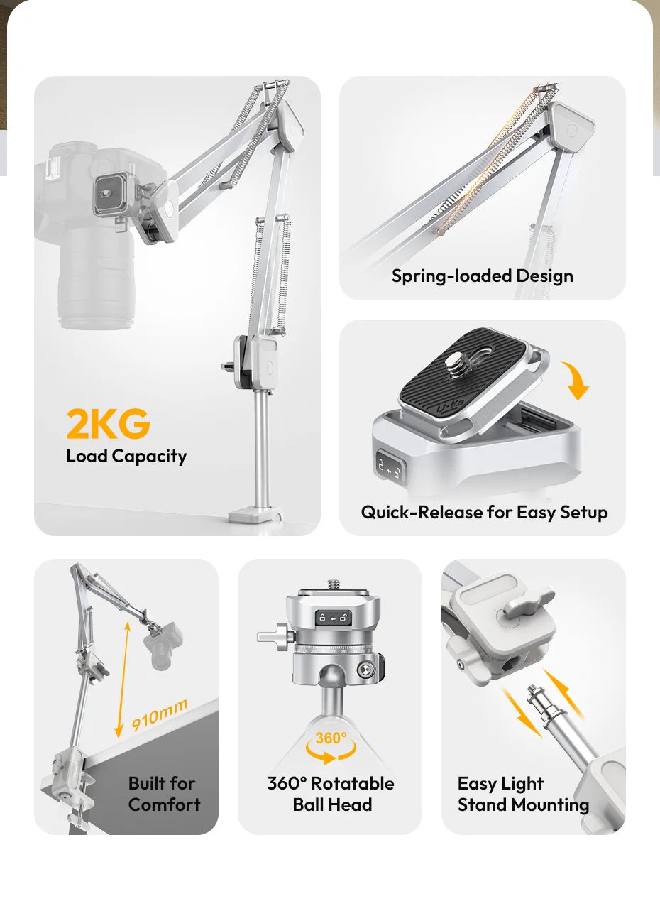 Original Ulanzi TH04 Dragon Camera Overhead Mount  Phone SLR Microphone Cantilever Bracket  Desktop Shooting Live Streaming