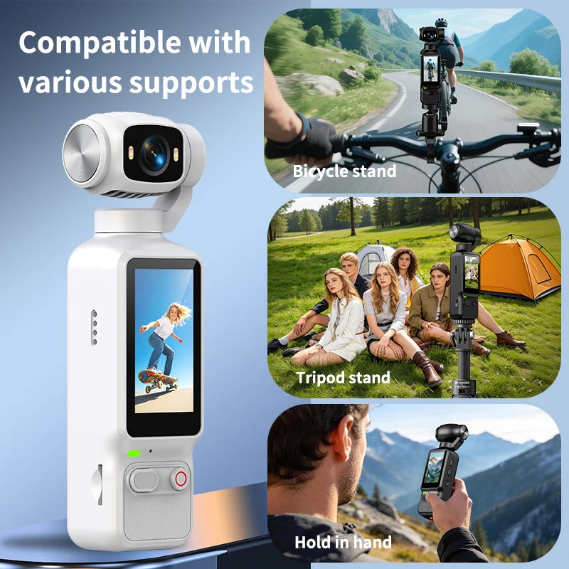 4K Handheld Action Camera — 90°/180° Rotating Lens for Vlogs