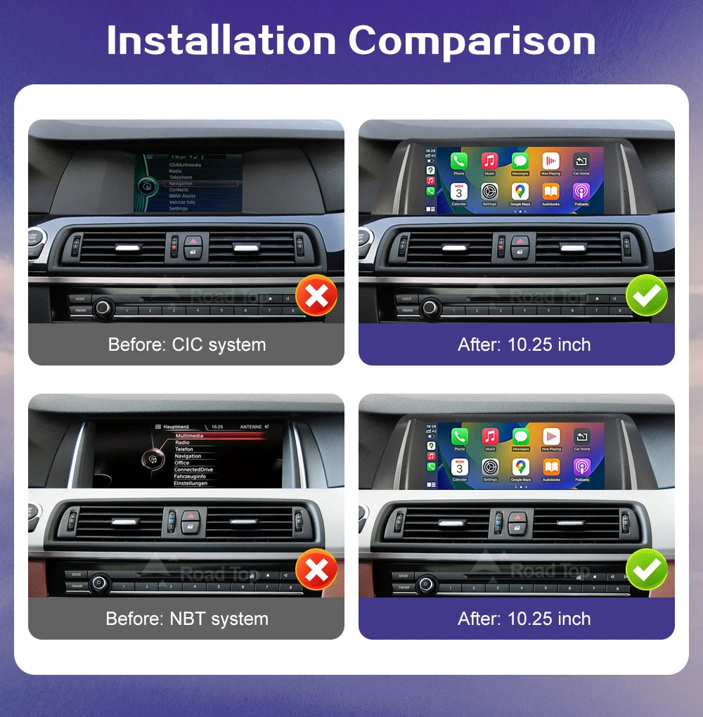 10.25" 12.3" Multimedia Touch Screen For BMW 5 Series F10 F11 CIC NBT System 2026-2026 Wireless Carplay Android Auto Car Radio
