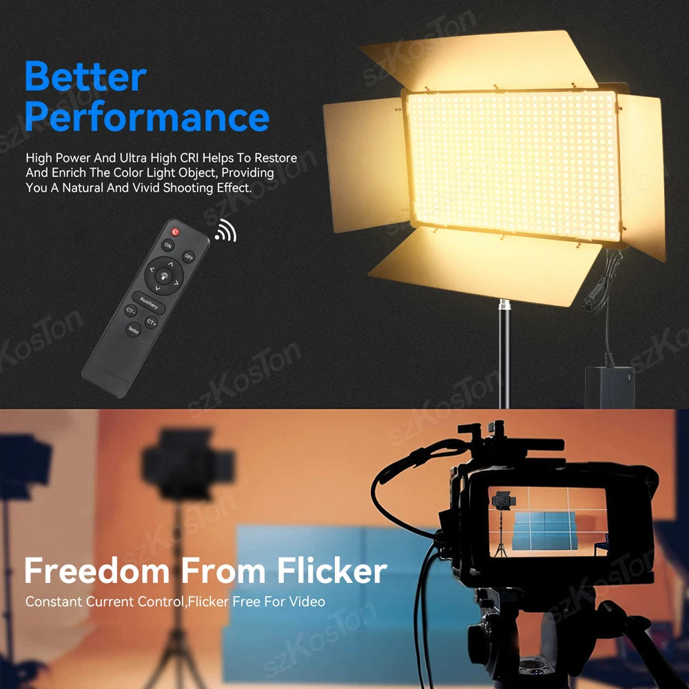 U800 RGB LED Photo Studio Light – Bi-Color 3200K-5600K Panel Lamp for TikTok, YouTube & Game Live