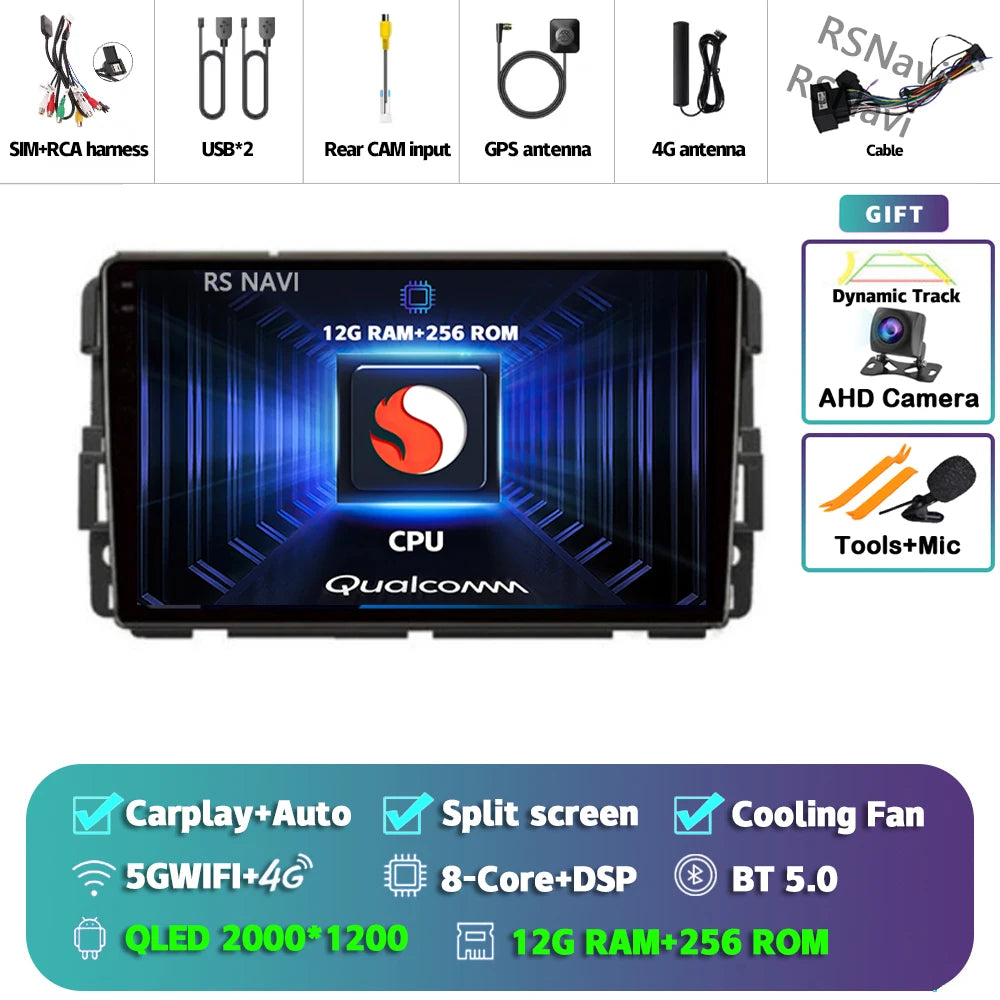 Android 16 Carplay Car Radio For Chevrolet Silverado Impala GMC Yukon Acadia Sierra Navigation GPS Multimedia Player stereo wifi