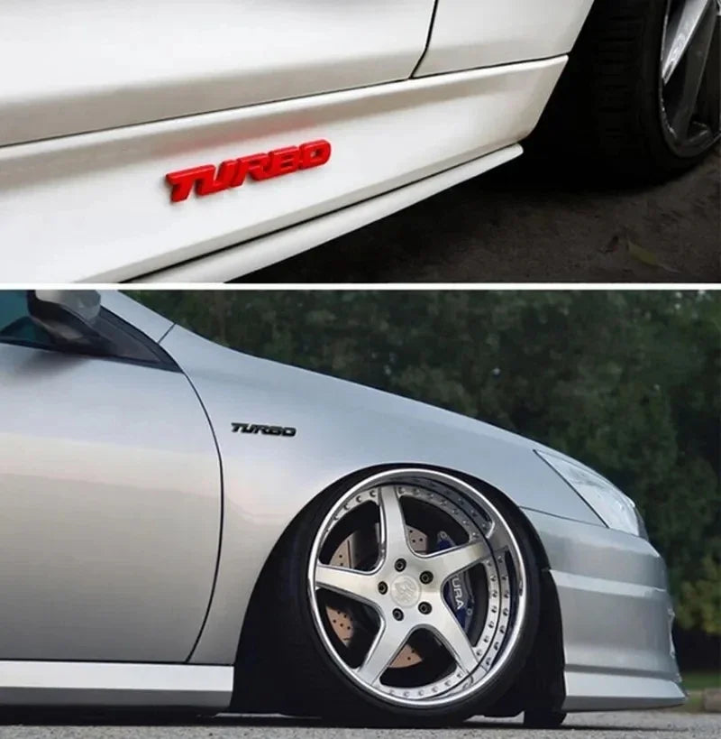 Car Body TURBO 3D Sticker Metal Emblem Decal Decoration Car Styling Tailgate Badge Decoration Sticker Automotive Accessories