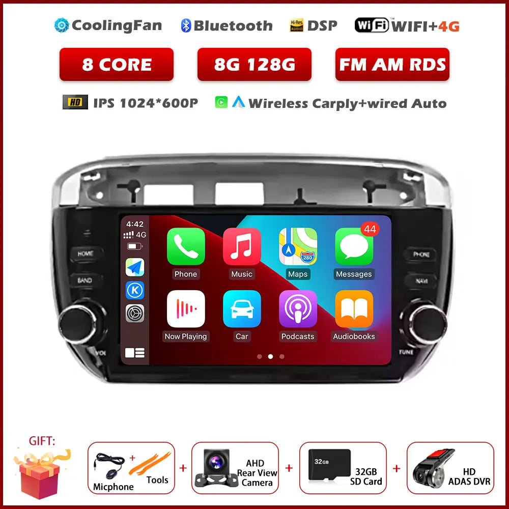 7" Android Car Stereo for Fiat Linea & Punto Evo (2012–2015) — CarPlay, Android Auto, GPS, 4G, Bluetooth 5.0