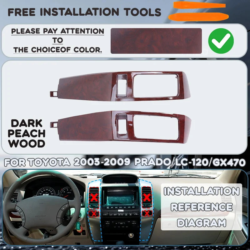For Toyota 2003-2009 PRADO Lexus LC-120 GX470 LAND CRUISER LC-100 Interior AC Air Vent Grille Dashboard Panel Outlet Accessories