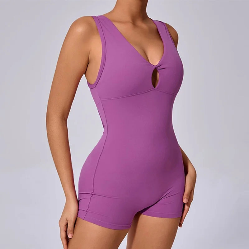 Cloud Rise Open-Back Yoga Jumpsuit — One-Piece Workout Romper