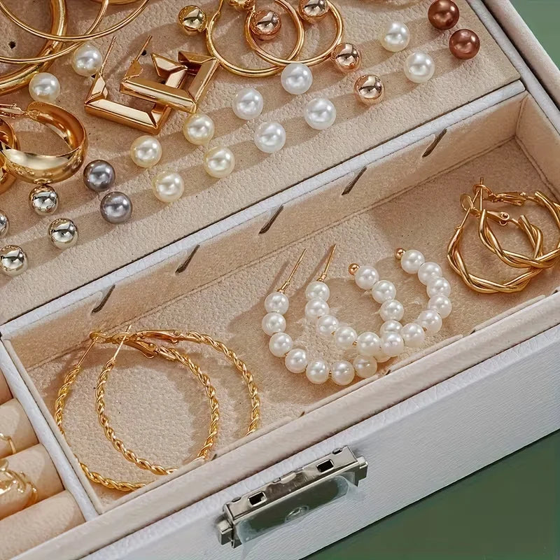 86-Piece Boho Jewelry Set – Pearl Earrings, Rings & More