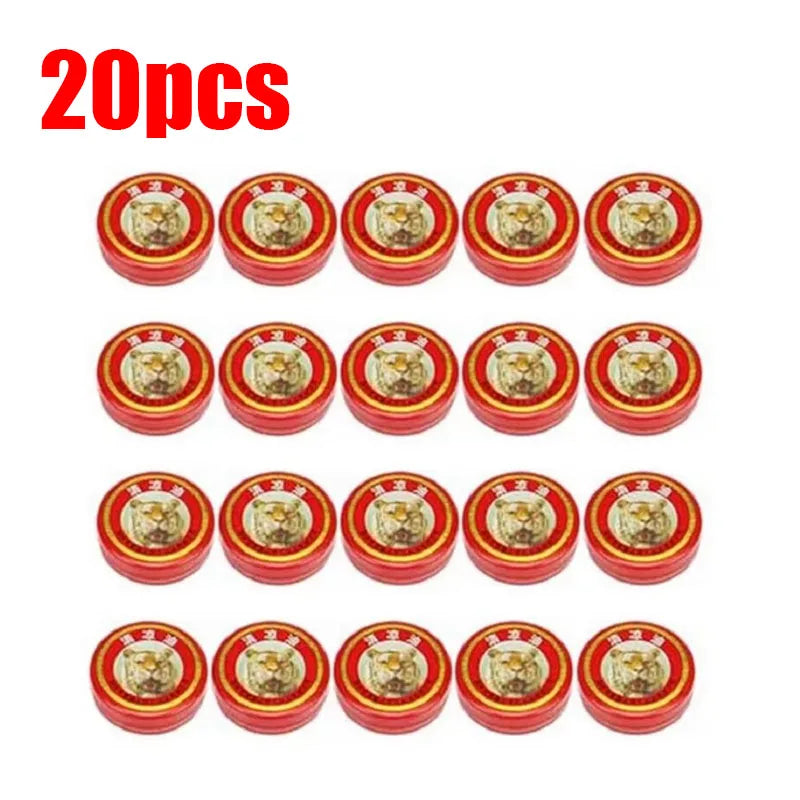 10/40/60pcs Natural Tiger Balm Essential Oil Mosquito Elimination Headache Cold Dizziness Solid Balm Ointment Fragrance Unisex